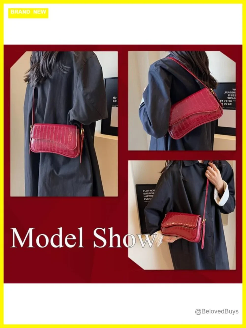 Faux Leather Y2K Shoulder Bag Crossbody Purse for Women